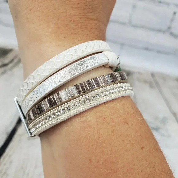 Light Multi Band Boho Bracelet with Magnetic Clasp - Picture 7 of 15